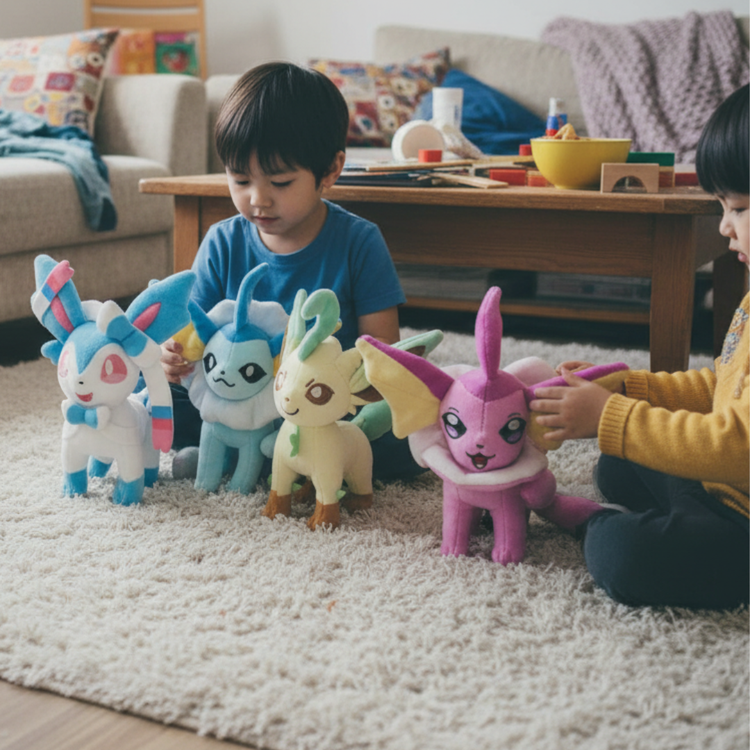 Pelúcias Pokemon Eevee e Evoluções