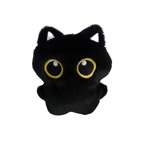 Mini Pelúcia Gatinho Preto Olhos Gigantes