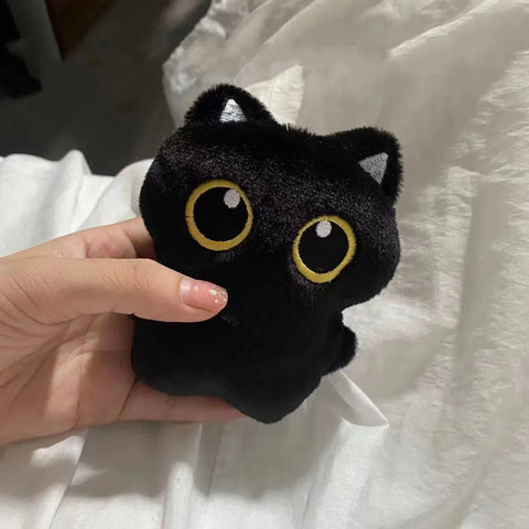 Mini Pelúcia Gatinho Preto Olhos Gigantes