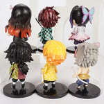 Conjunto 6 Mini Figuras Demon Slayer Chibi Colecionáveis